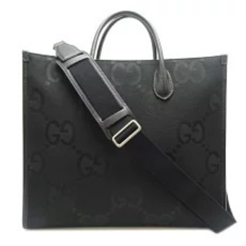 Gucci Jumbo GG Tote Bag Leather Black